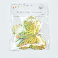 Golden Glitter Blue Yellow & Pink Butterfly Cake Topper Packets TPR157-3 - Image 2