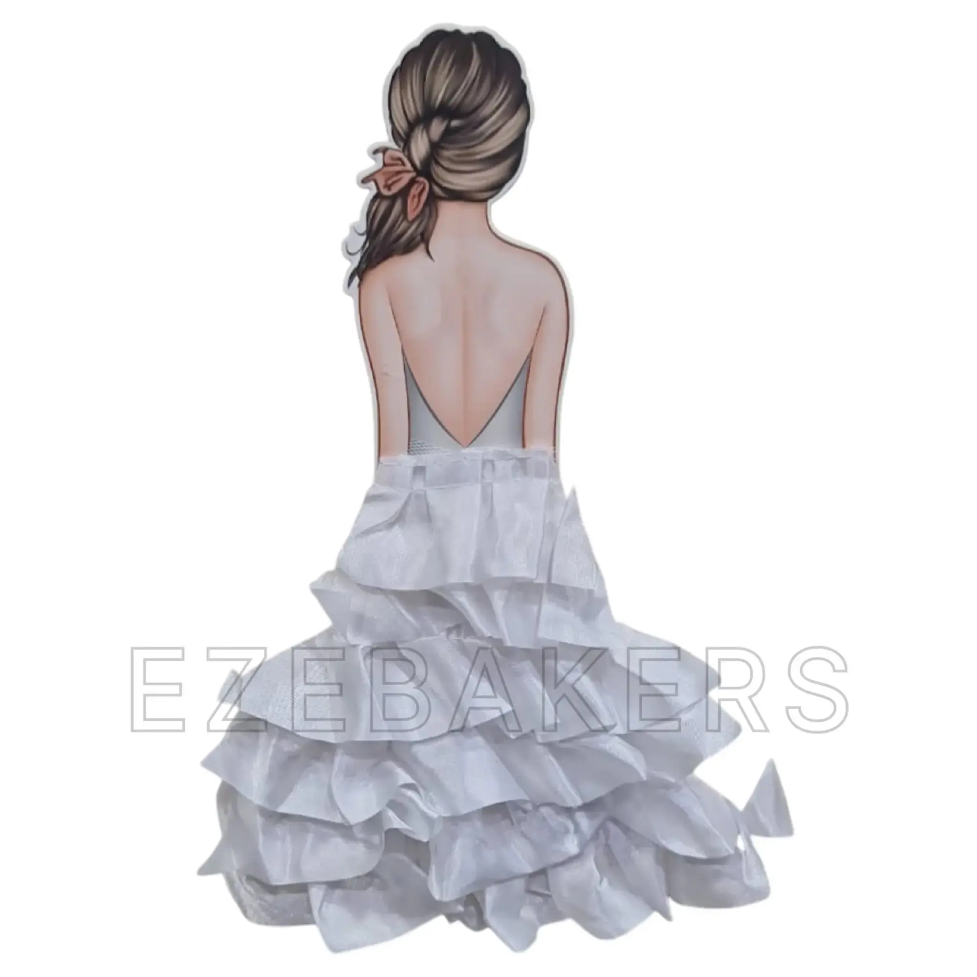 Lady with Gown Cake Topper – Elegant Figurine for Themed Cakes | TPR130-A