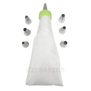 7 in 1 Cake Nozzles with Silicone Piping Bag – Essential Icing Set for Easy Cake Decorating | BT240