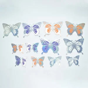 Silver Glitter Orange & Purple Butterfly Cake Topper Packets TPR157-2