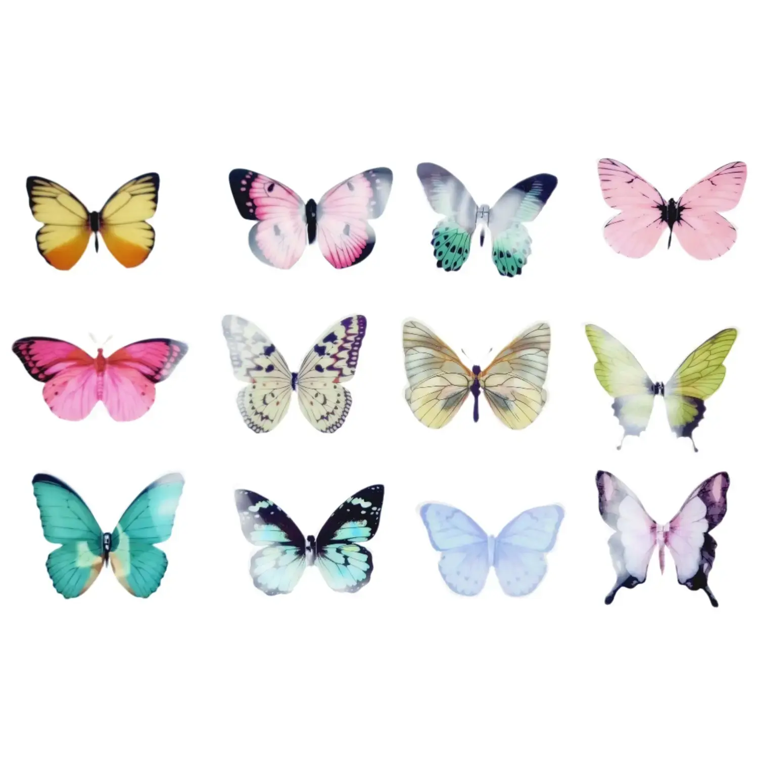 Multi-design Coloring Butterfly Cake Topper (12-piece packet) Packets TPR125