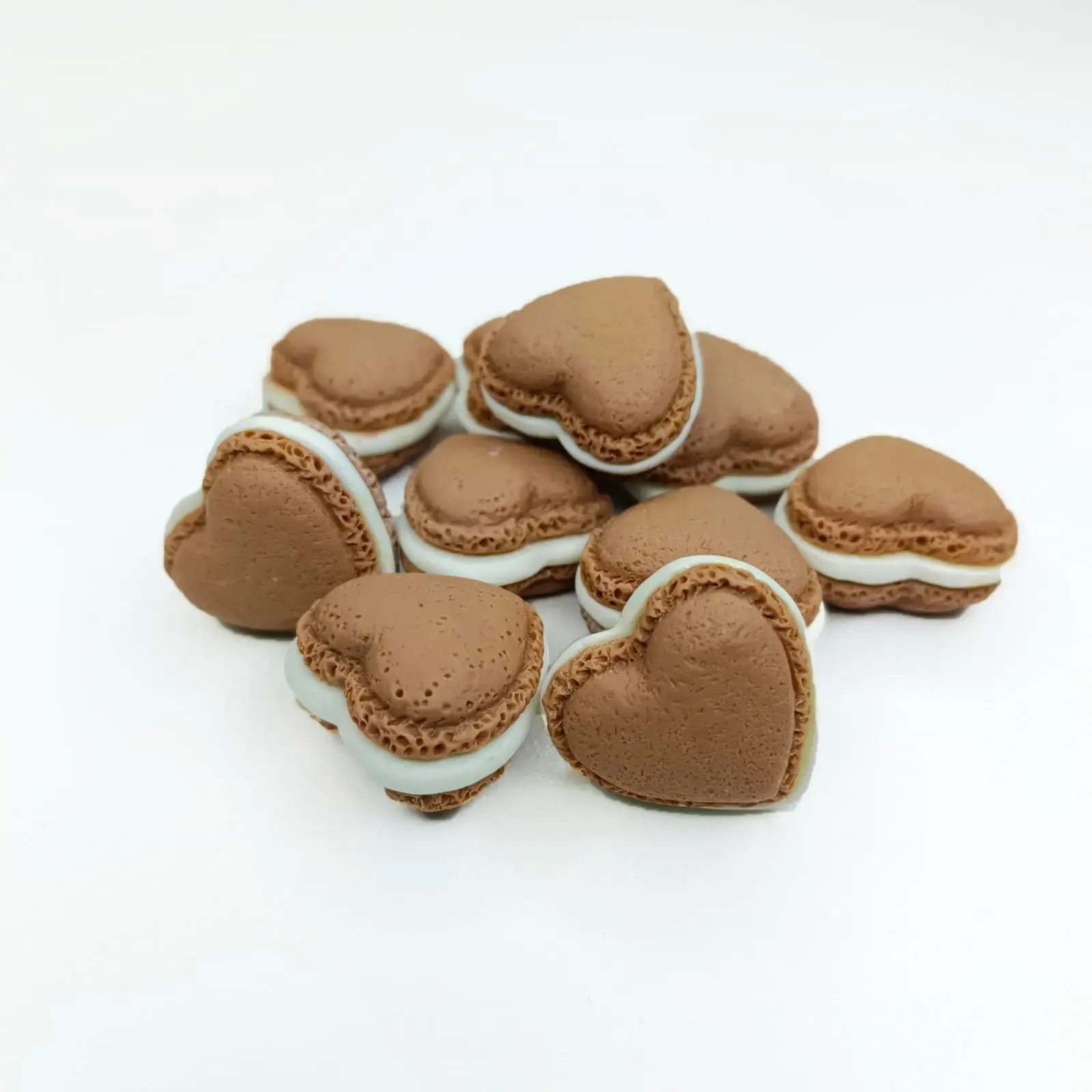 Artificial Heart Macrons Brown Color 10-Piece Packet TPR120-3