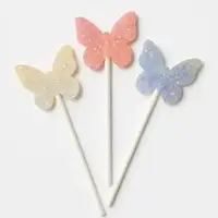Glitter Butterfly Cake Topper Set – Rainbow Pastel Party Picks Packs | TPR208A - Image 2
