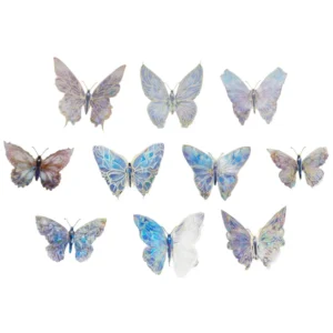 Shiny Mix Blue Butterfly Cake Topper (10-piece packet) Packets TPR124-3