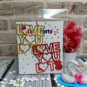 Acrylic Love You Lots Cake Topper 2 Piece Set Packets