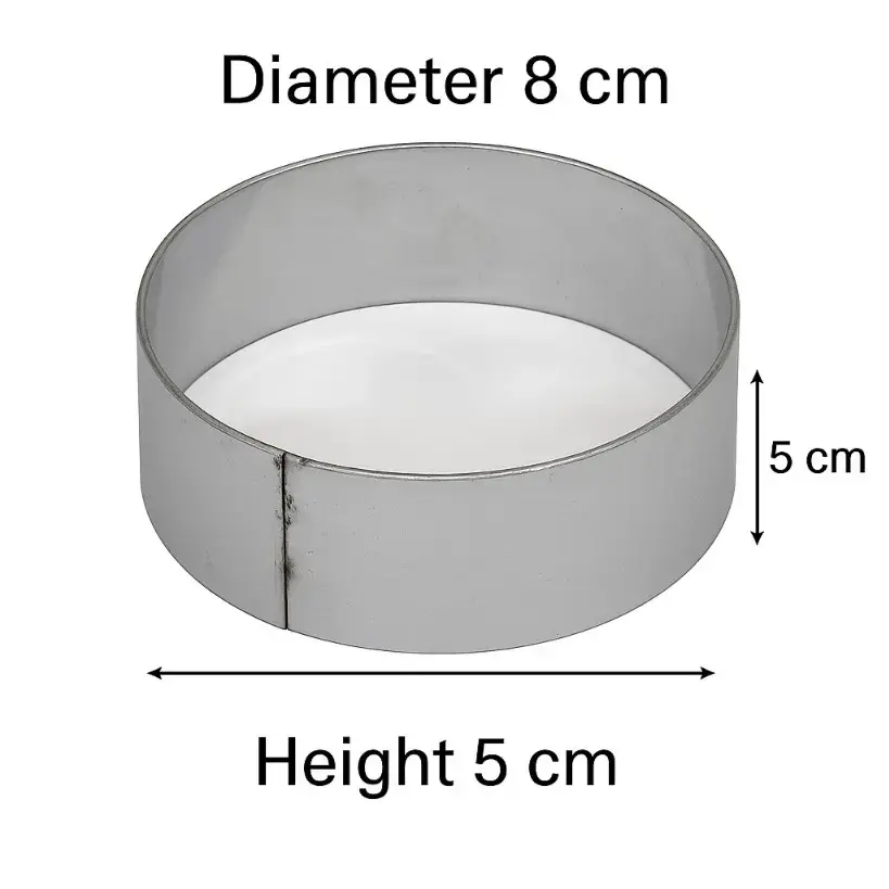 Round Cake Ring Mold – 3 Inches Stainless Steel Mousse & Dessert Mold (BT252A) | Pieces