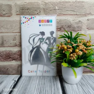 Acrylic Couple Toppers Silver & Rose Gold Packets