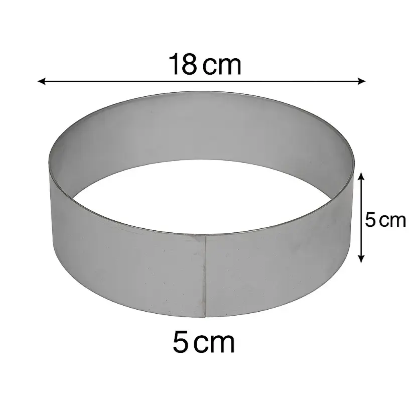 Round Cake Ring Mold – 8 Inches Stainless Steel Mousse & Dessert Mold (BT252F) | Pieces