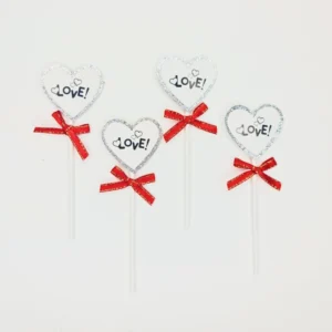 4 in 1 Heart Love with Ribbon Cake Topper TPR197