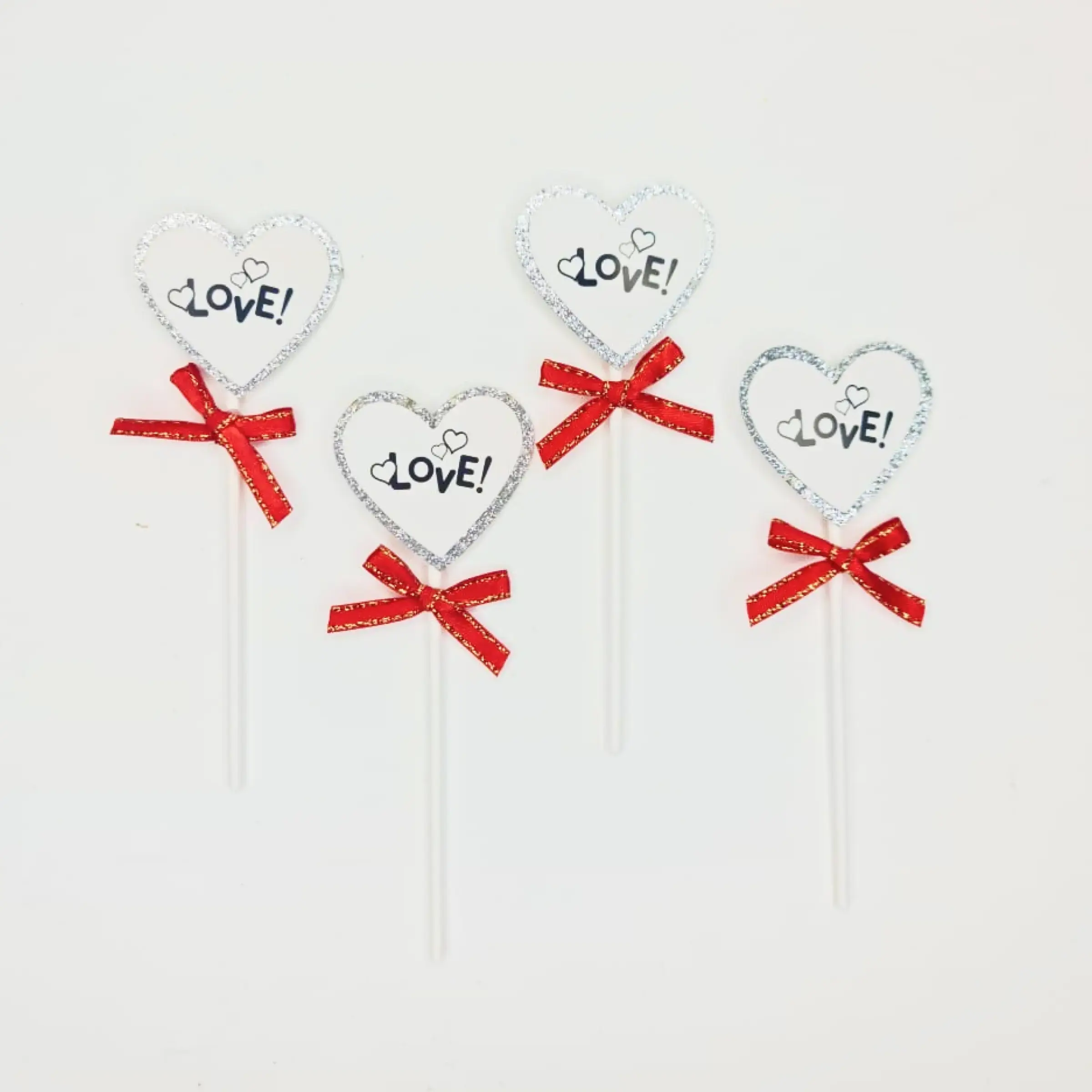 4 in 1 Heart Love with Ribbon Cake Topper TPR197