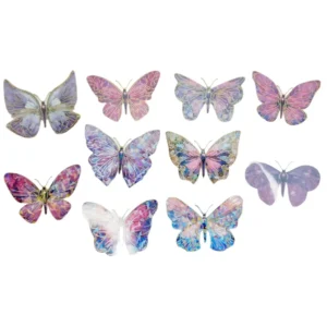 Shiny Pink Butterfly Cake Topper (10-piece packet) Packets TPR124-1