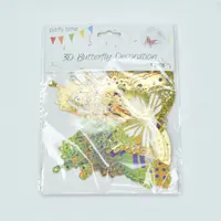 Golden Glitter Orange & Purple Butterfly Cake Topper Packets TPR157-4 - Image 2