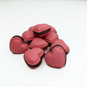 Artificial Heart Macrons Dark Pink Color 10-Piece Packet TPR120