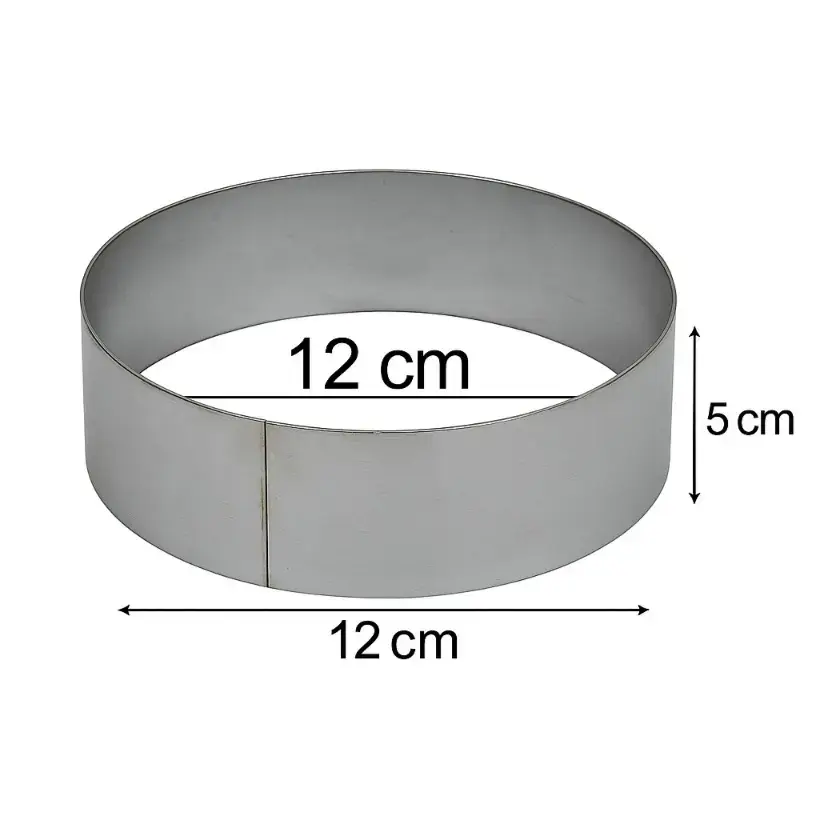 Round Cake Ring Mold – 5 Inches Stainless Steel Mousse & Dessert Mold (BT252C) | Pieces