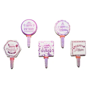 Happy Birthday Paper Foil Cake Tags Design 2 Packets TPR142D-1