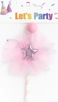 Golden Star Wand Cake Topper with Ribbon – Decorative Party Topper | TPR204B - Image 2