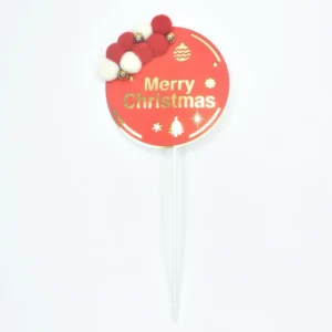 Christmas Themed Round Cake Topper Design TPR083-1