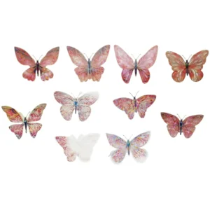 Shiny Orange Butterfly Cake Topper (10-piece packet) Packets TPR124-2 -(Copy)