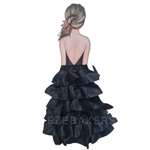 Lady with Gown Cake Topper – Elegant Figurine for Themed Cakes | TPR130-B