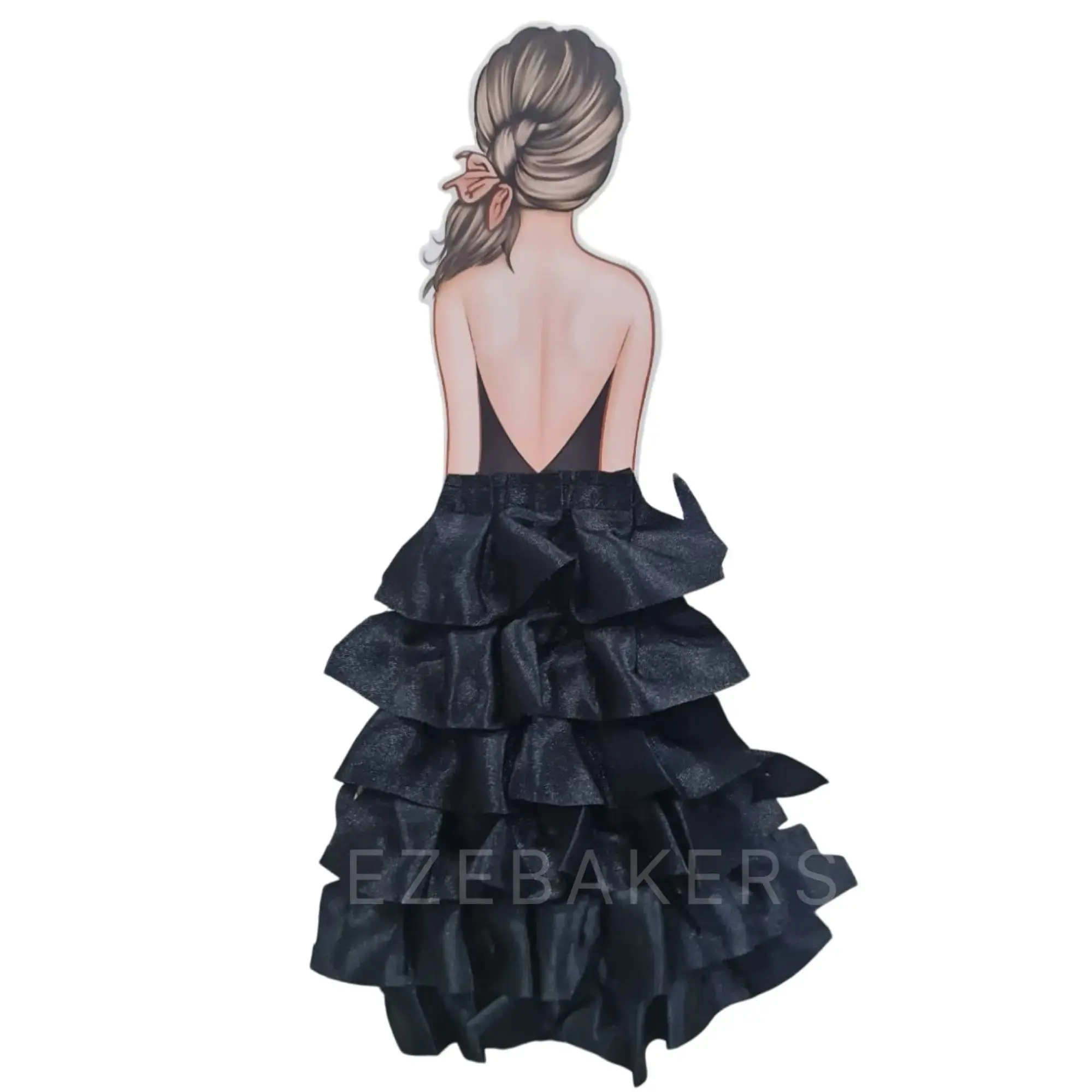 Lady with Gown Cake Topper – Elegant Figurine for Themed Cakes | TPR130-B