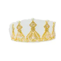 Gold Pearl & Crystal Royal Tiara Crown | TPR216 - Image 2