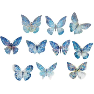 Shiny Blue Butterfly Cake Topper (10-piece packet) Packets TPR124