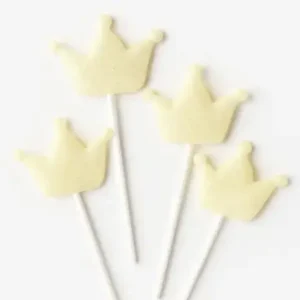 Golden Crown Cake Topper Set – Princess Theme Glitter Picks Packs | TPR209A