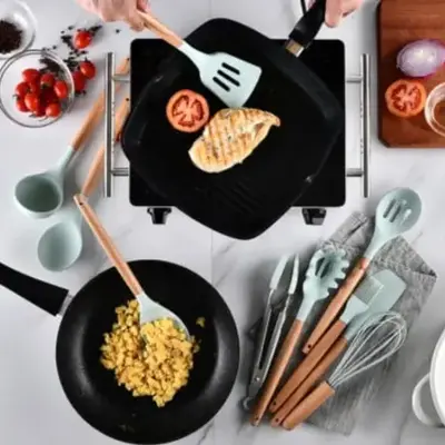 10 Pcs Silicone Kitchen Utensil Set Cooking BT177 - Image 4