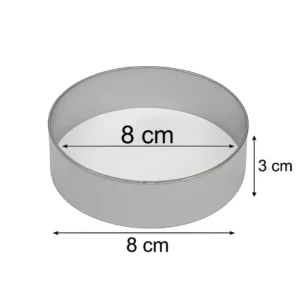 Round Cake Ring Mold – 2.5 Inches Stainless Steel Mousse & Dessert Mold (BT253B) | Pieces