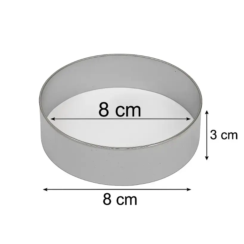 Round Cake Ring Mold – 2.5 Inches Stainless Steel Mousse & Dessert Mold (BT253B) | Pieces