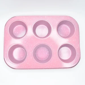 6 in 1 Round Pink Muffin & Cup Cake Baking Tray BT165B